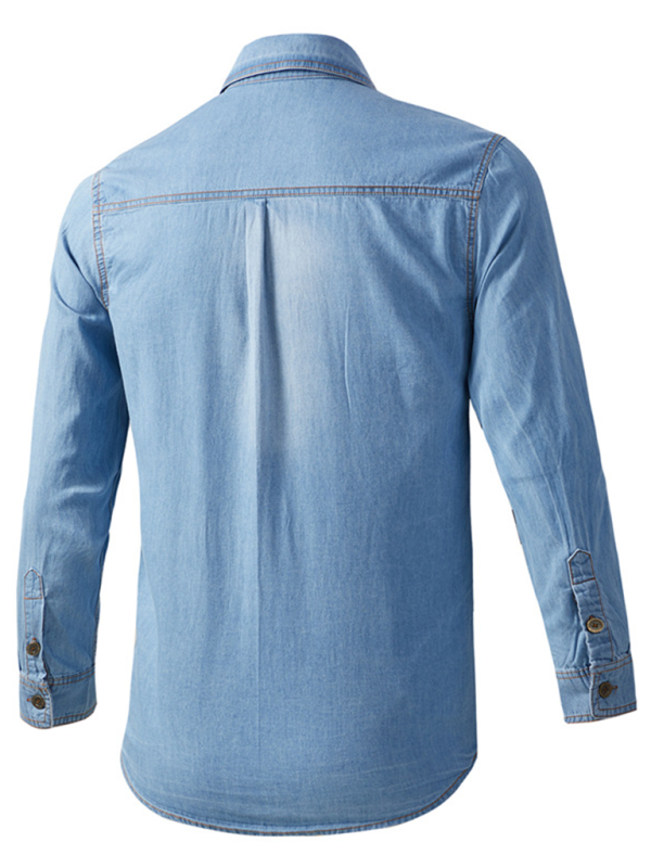 Men’s Denim Long Sleeve Shirt, 2 Colors