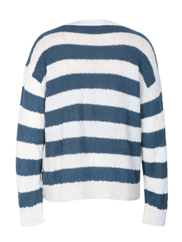 Textured Chevron Long Sleeve Sweater, 1 Color
