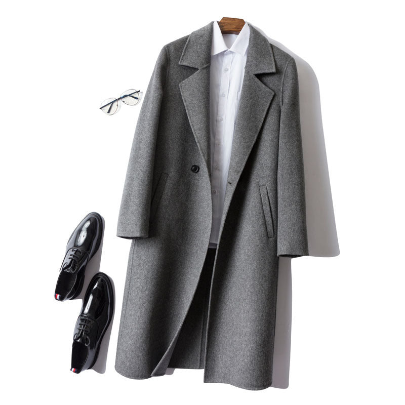 Long Dropped Shoulder Trench Coat Cashmere Coat