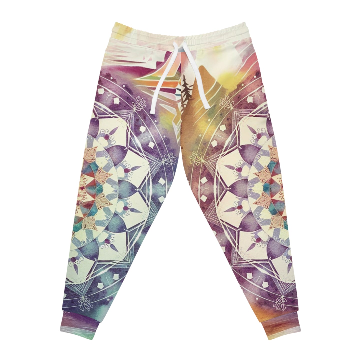 Geometric Pastel Rainbow, Unisex Athletic Joggers (AOP)