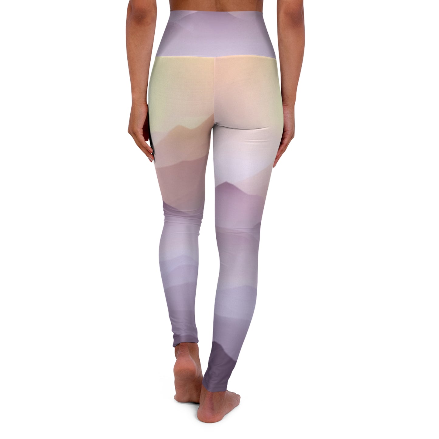 Purple Mountains, High Waisted Yoga Leggings (AOP)