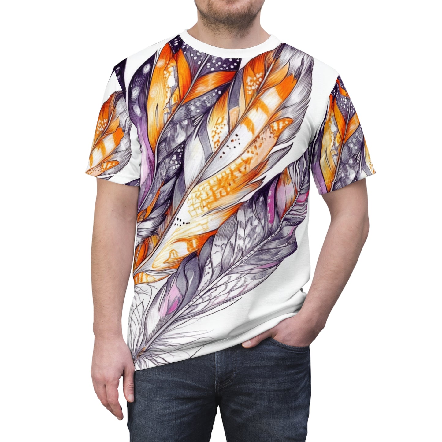 Abstract Seashell, Unisex Cut & Sew Tee (AOP)