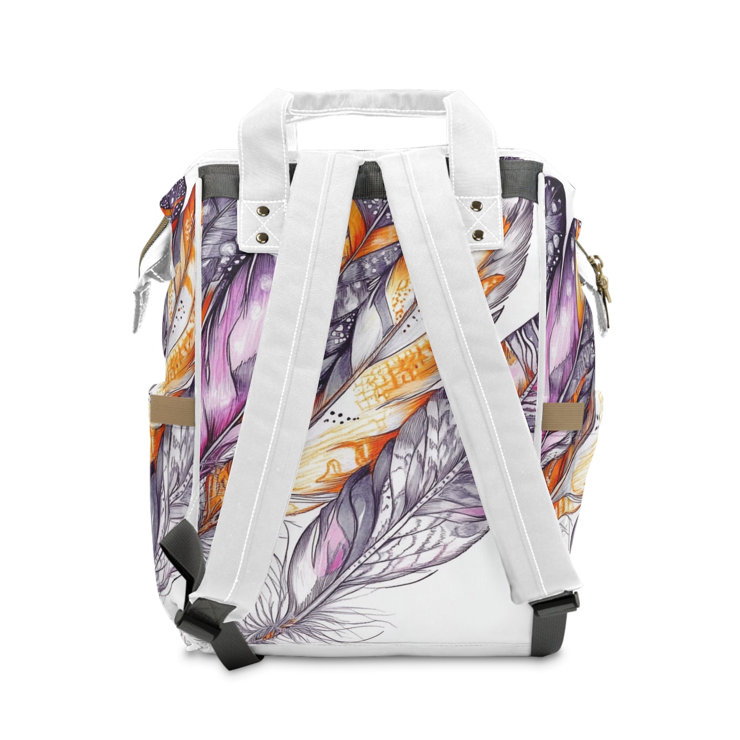 White Feathers, Multifunctional Diaper Backpack