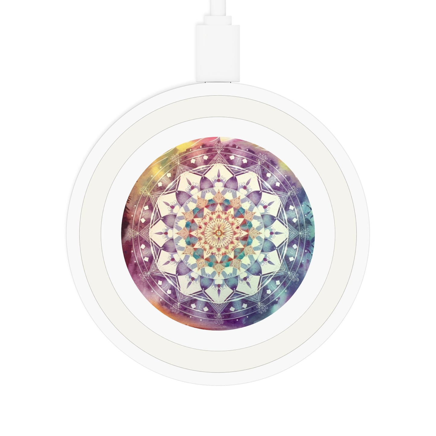 Geometric Pastel Rainbow, Quake Wireless Charging Pad