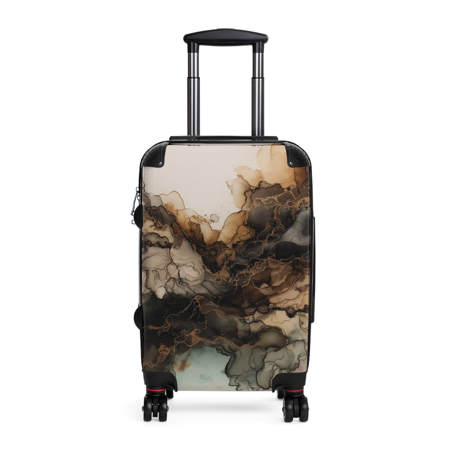 Earth Tone Watercolor -Unique Easy Identify Travel Suitcase -Abstract Marble Cabin Suitcase – Artistic Carry-On Luggage