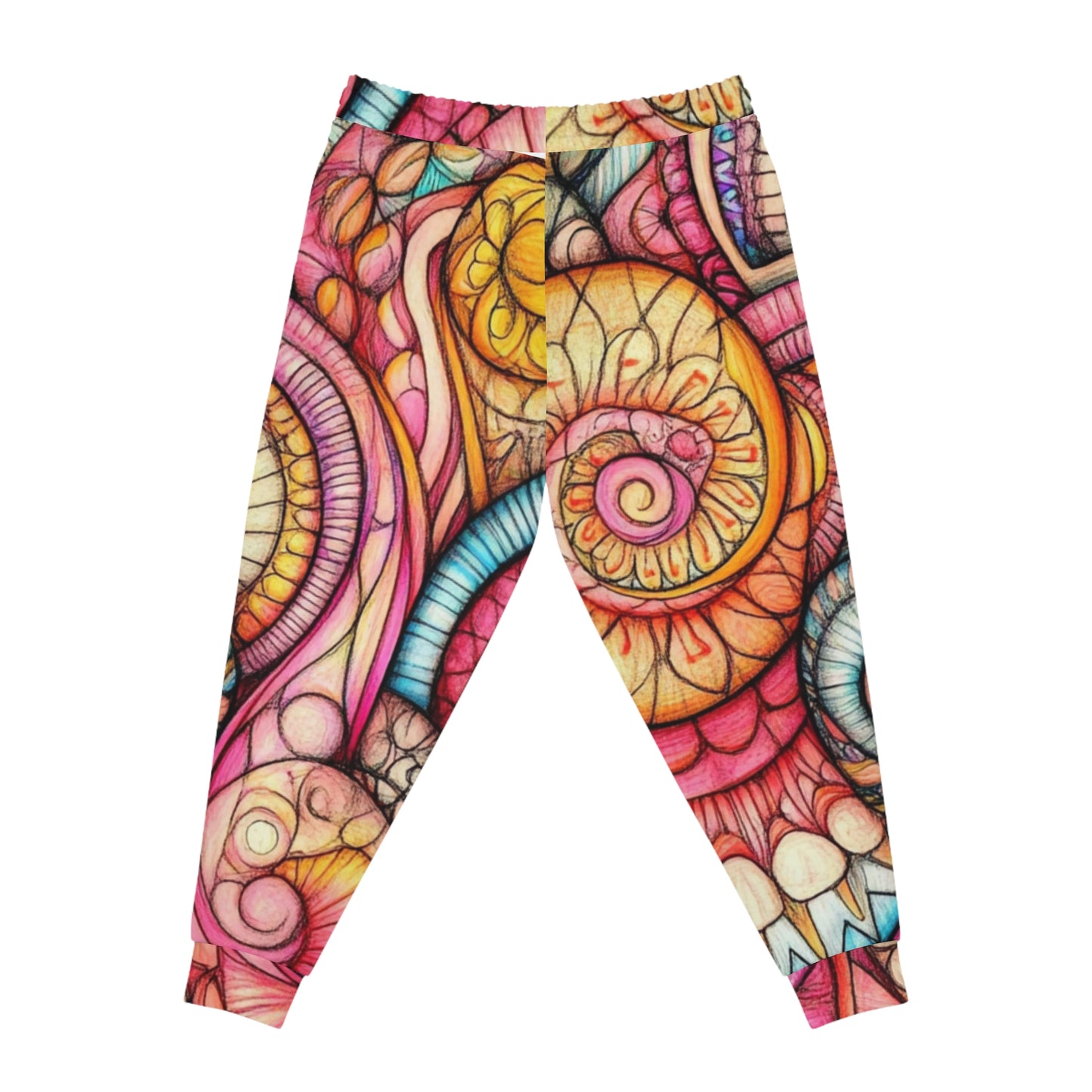 Abstract Seashell, Unisex Athletic Joggers (AOP)