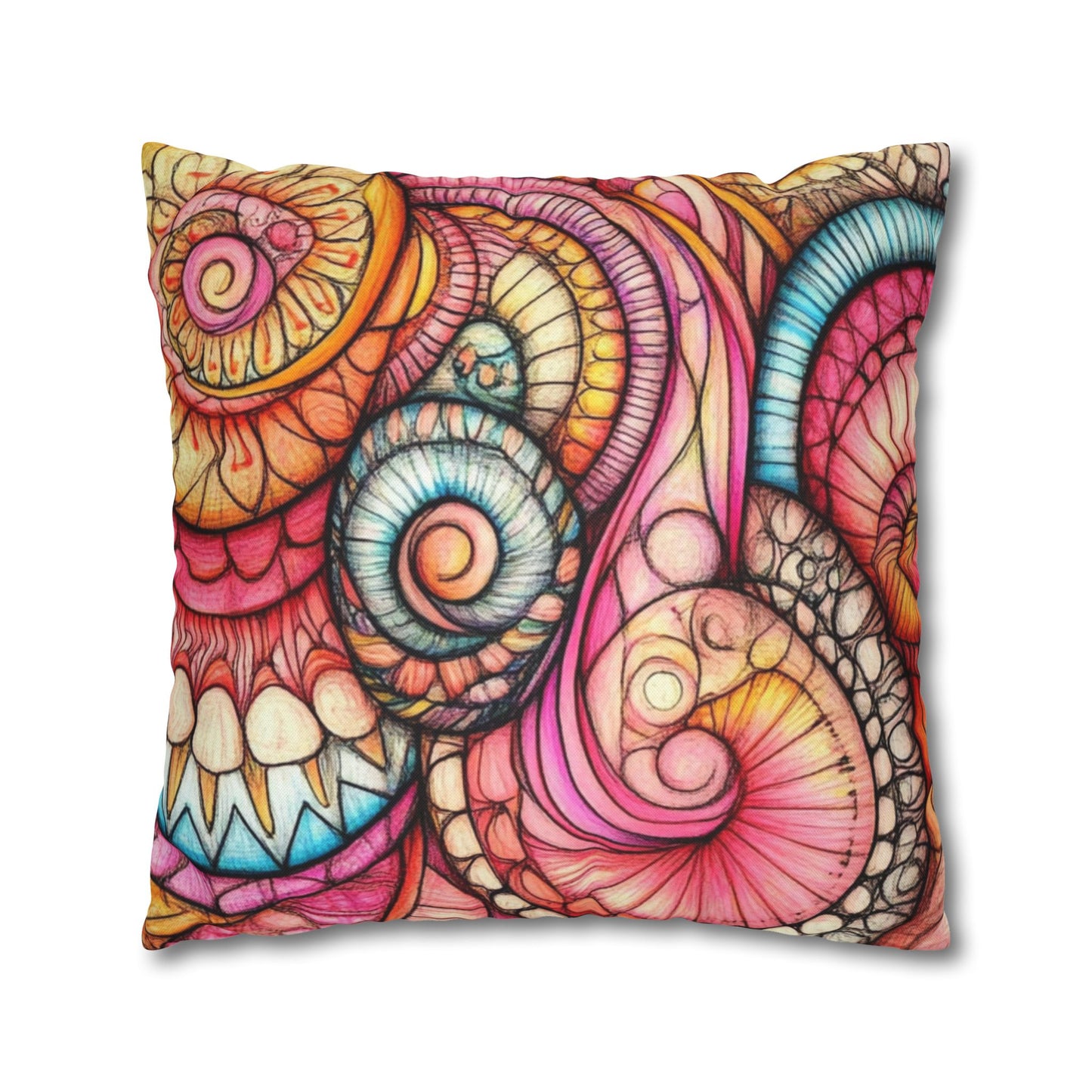 Abstract Seashells, Spun Polyester Square Pillowcase