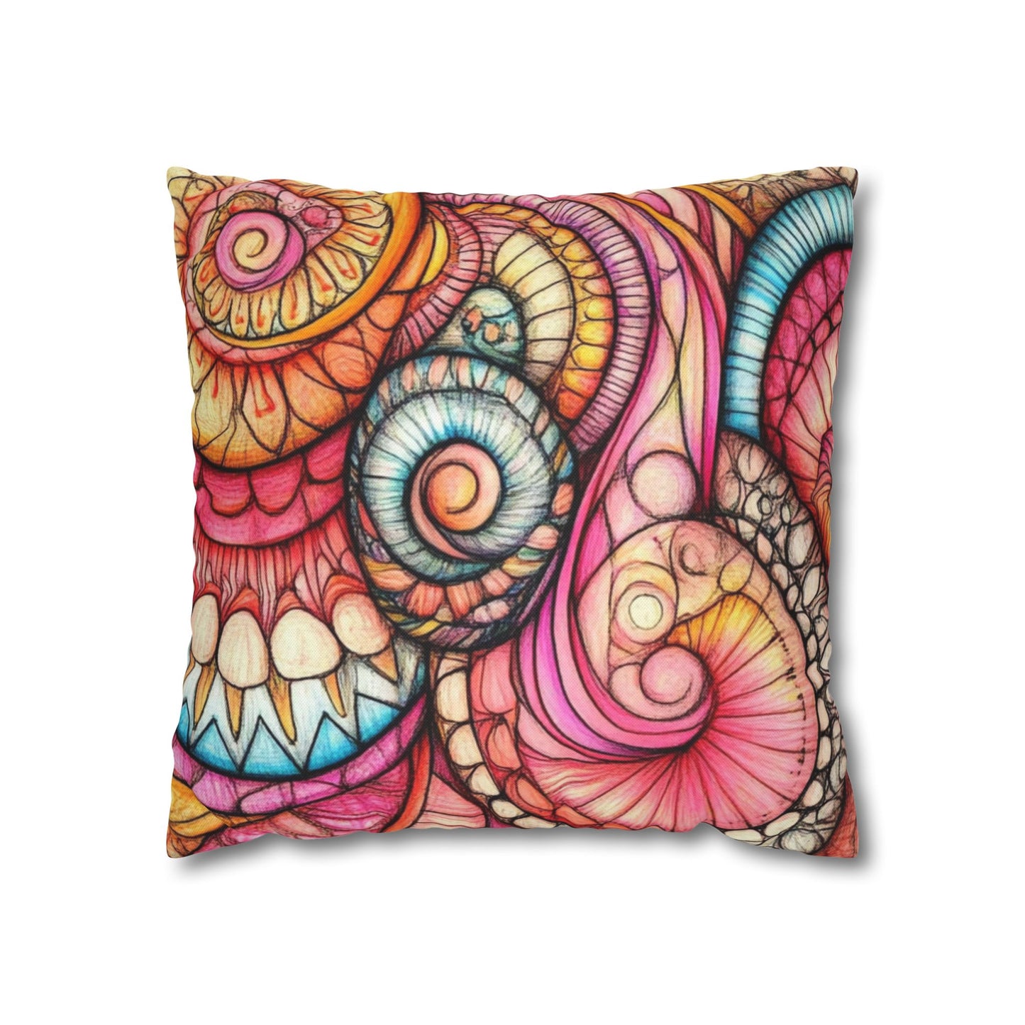 Abstract Seashells, Spun Polyester Square Pillowcase