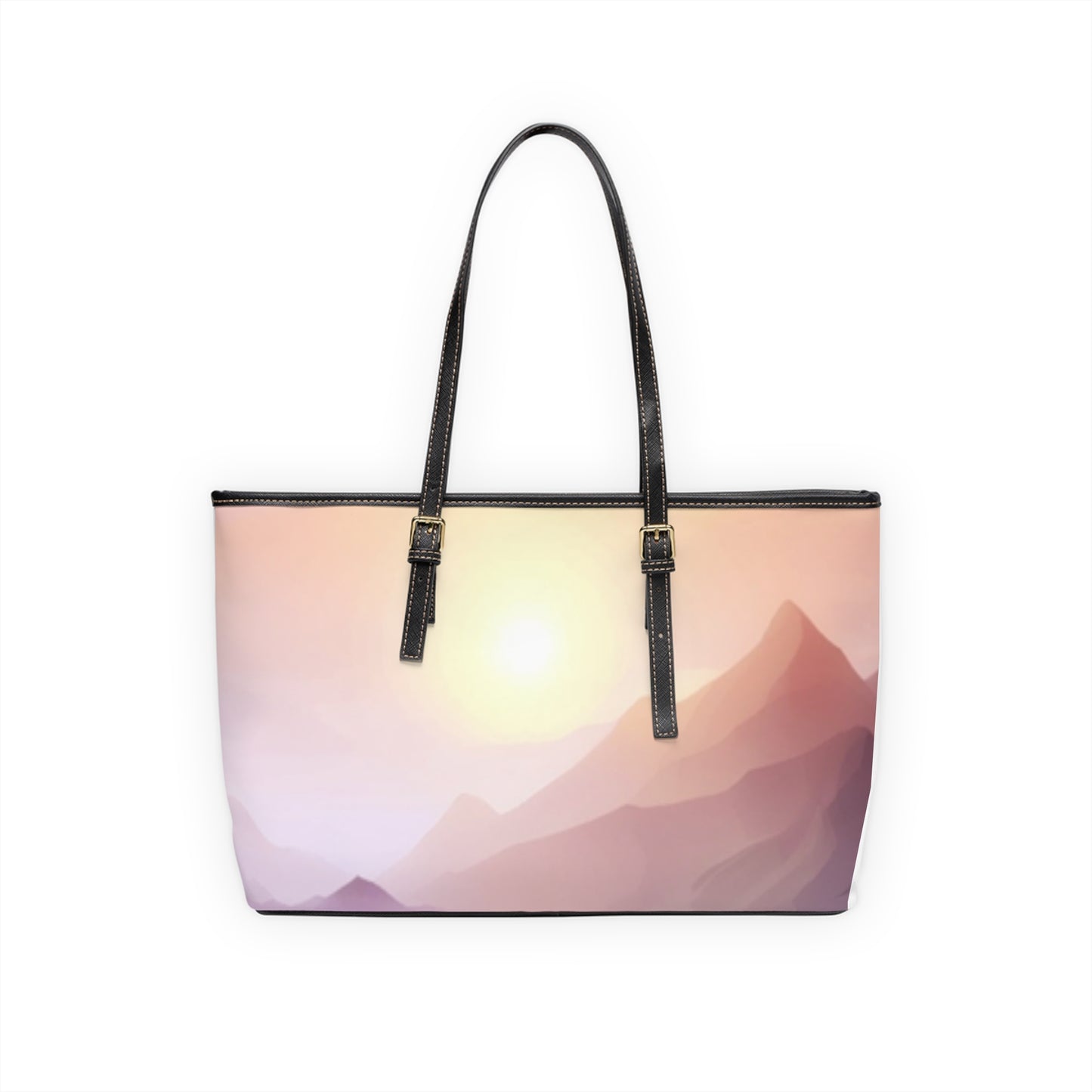 Purple Mountains Sun, PU Leather Shoulder Bag