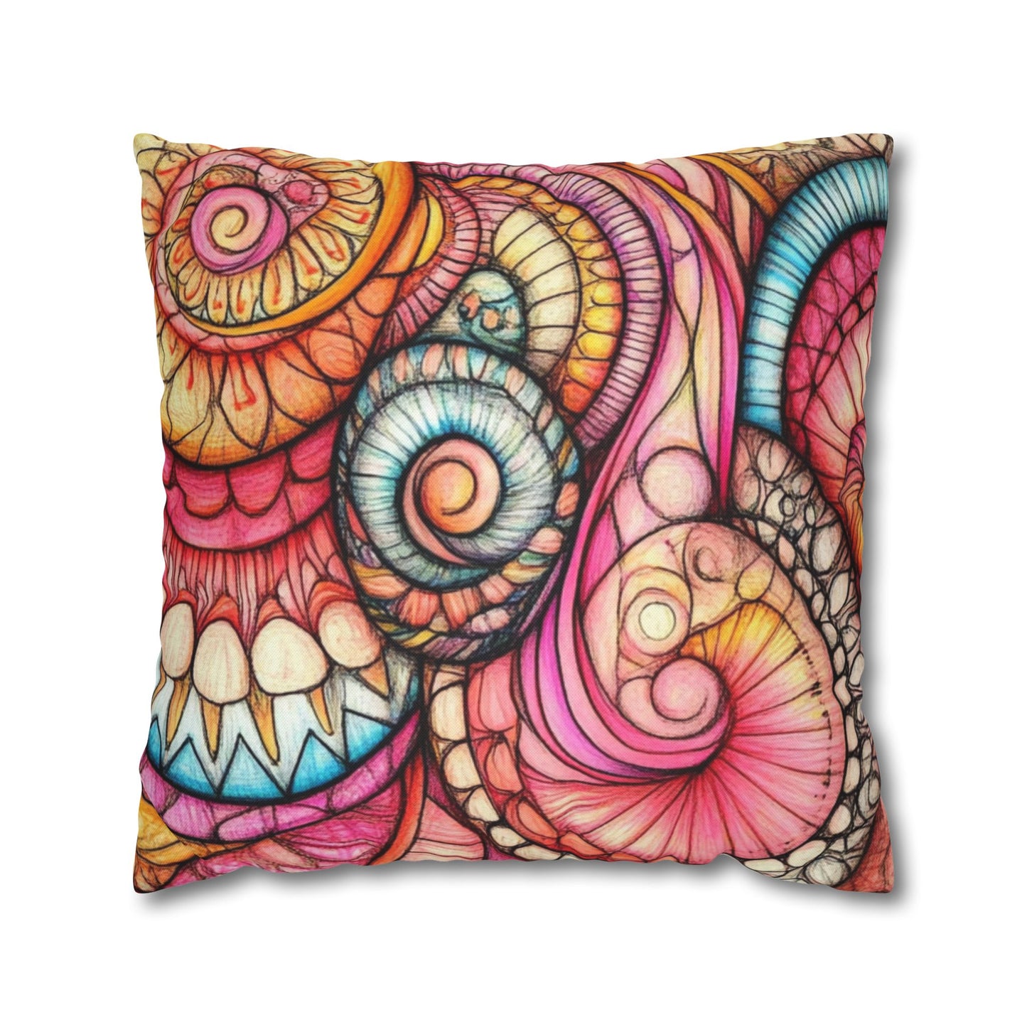 Abstract Seashells, Spun Polyester Square Pillowcase