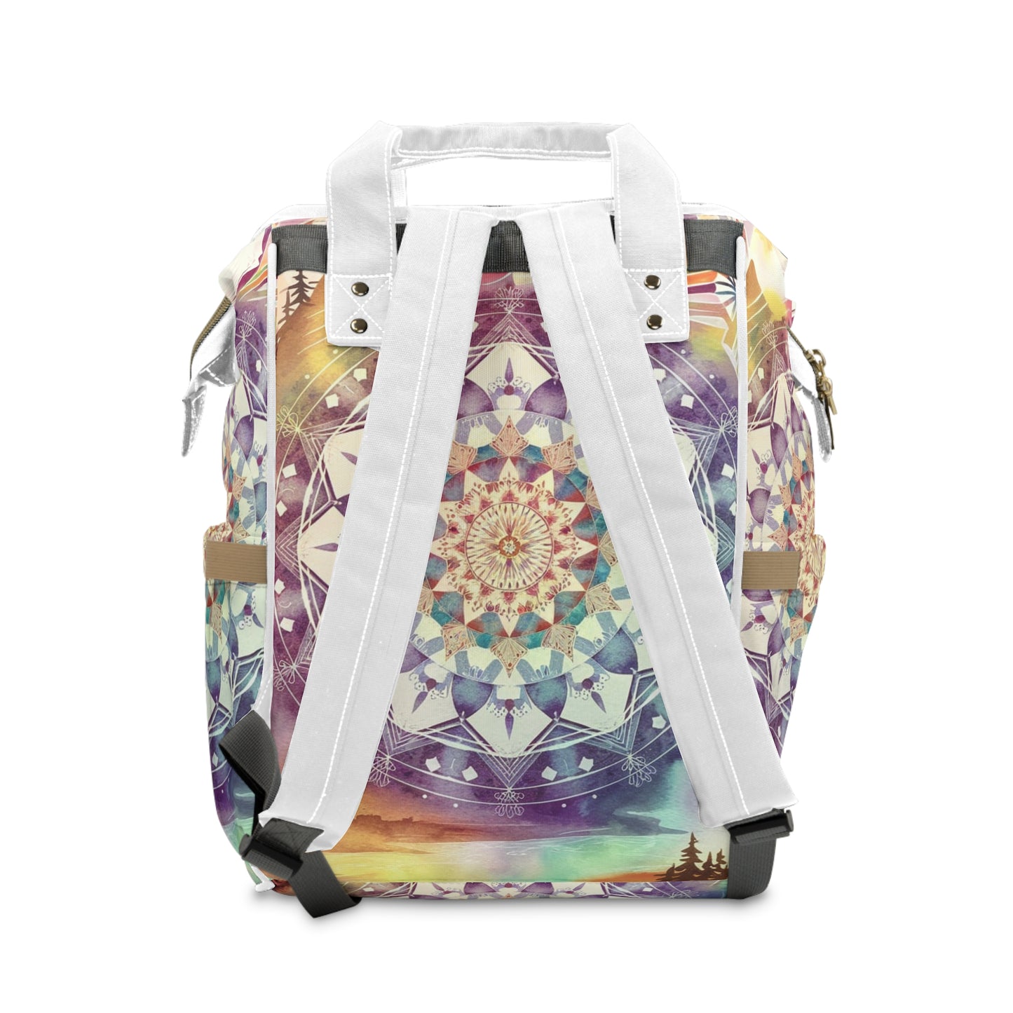 Geometric Pastel Rainbow, Multifunctional Diaper Backpack