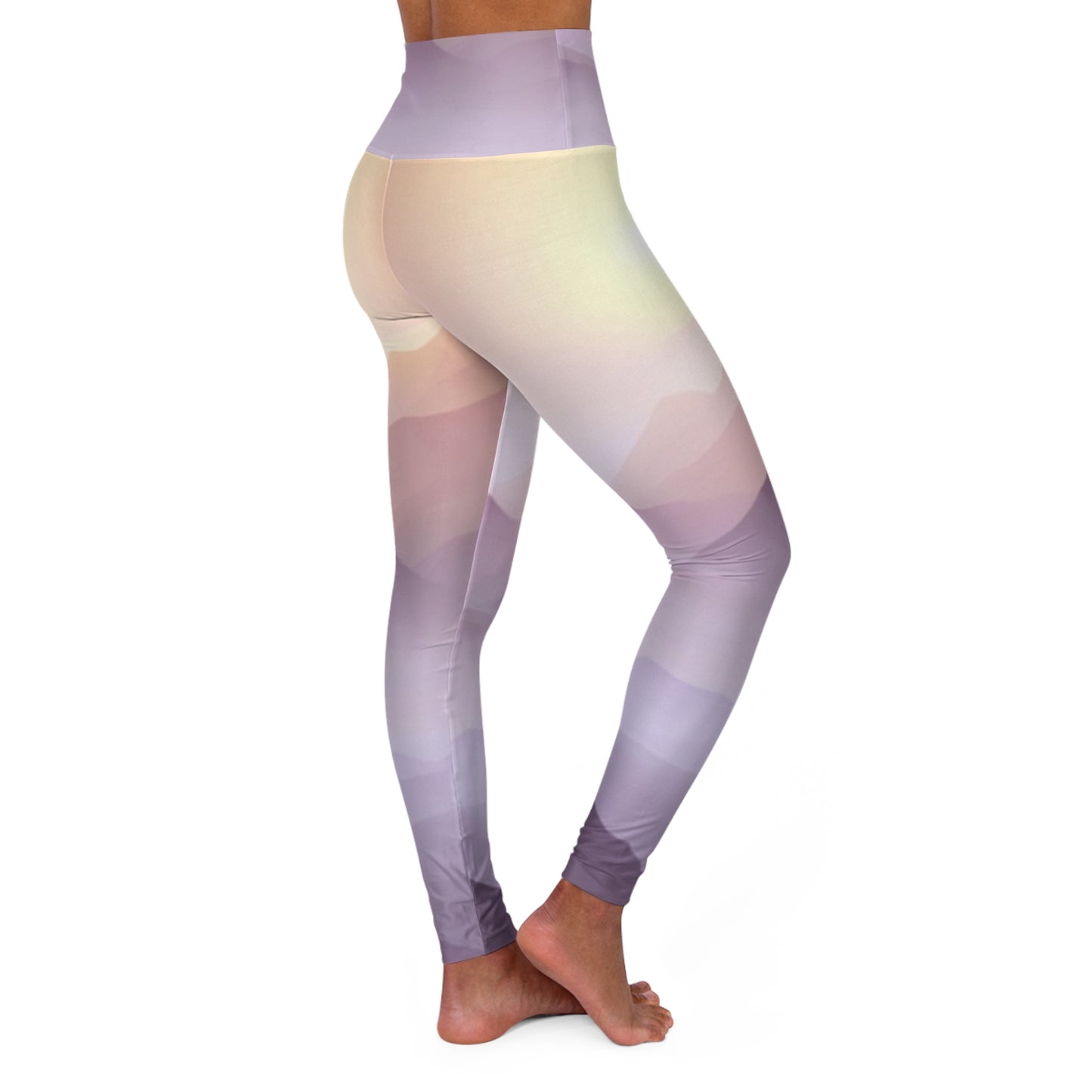 Purple Mountains, High Waisted Yoga Leggings (AOP)