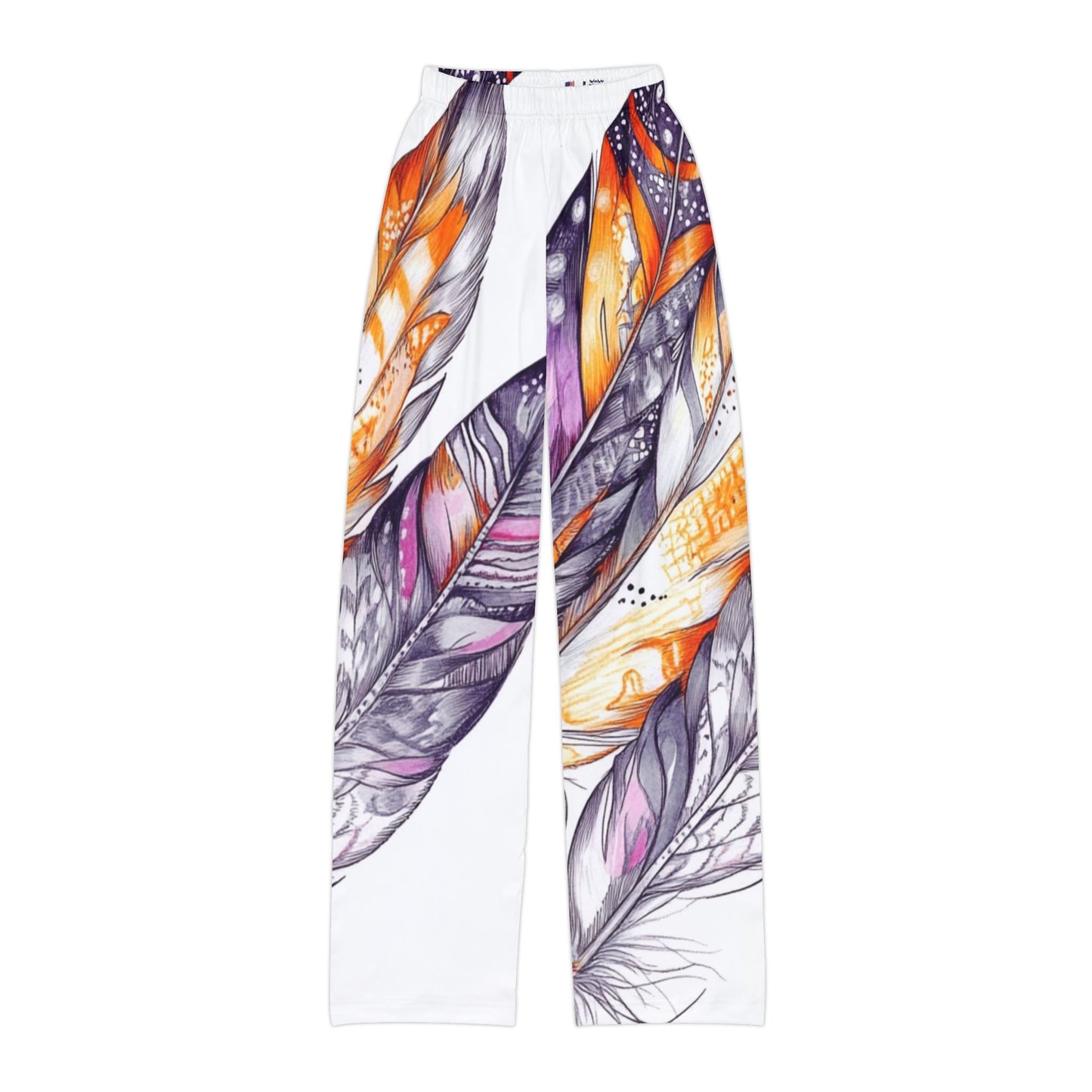 White Feathers, Kids Pajama Pants (AOP)