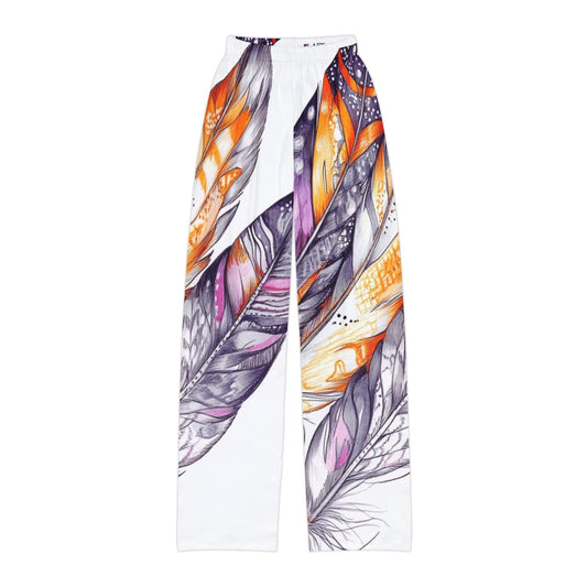 White Feathers, Kids Pajama Pants (AOP)