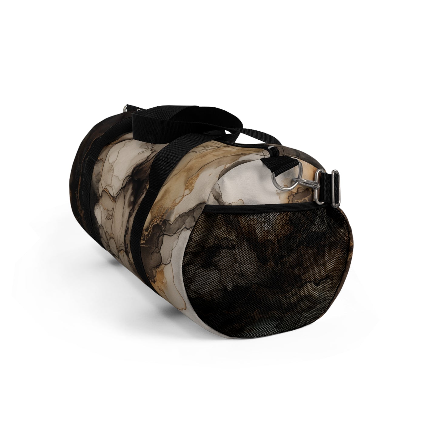 Earth Toned Watercolor, Marbled Smoke Duffel Bag – Abstract Brown Travel Gym Bag