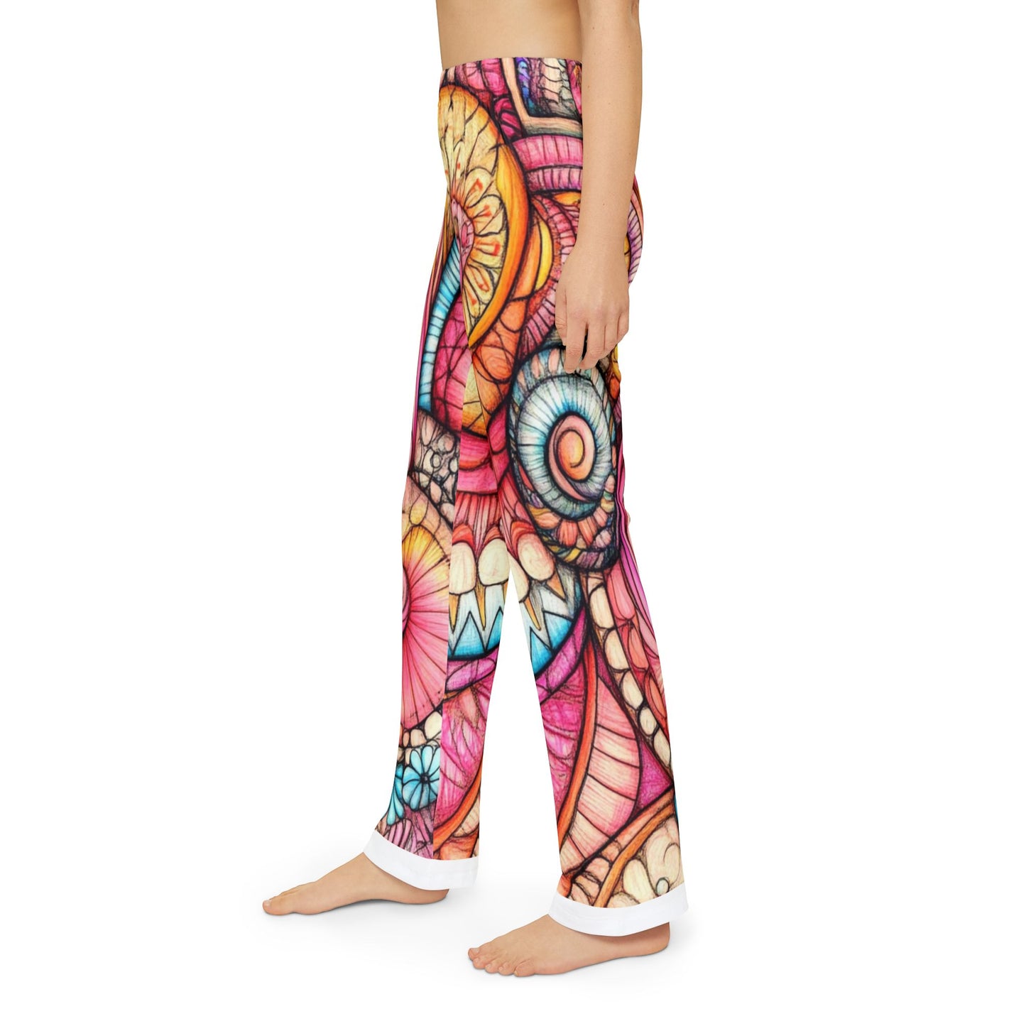 Abstract Seashell, Kids Pajama Pants (AOP)