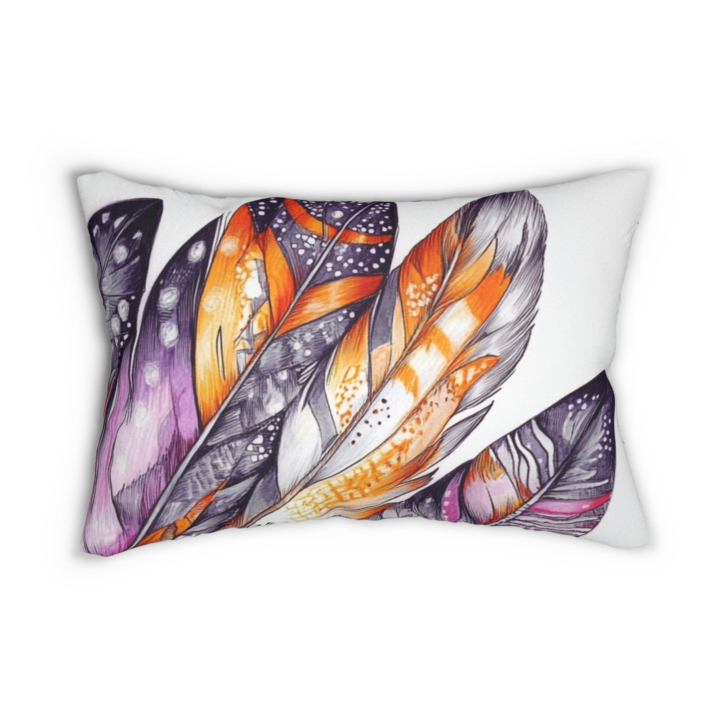 White Feather, Spun Polyester Lumbar Pillow