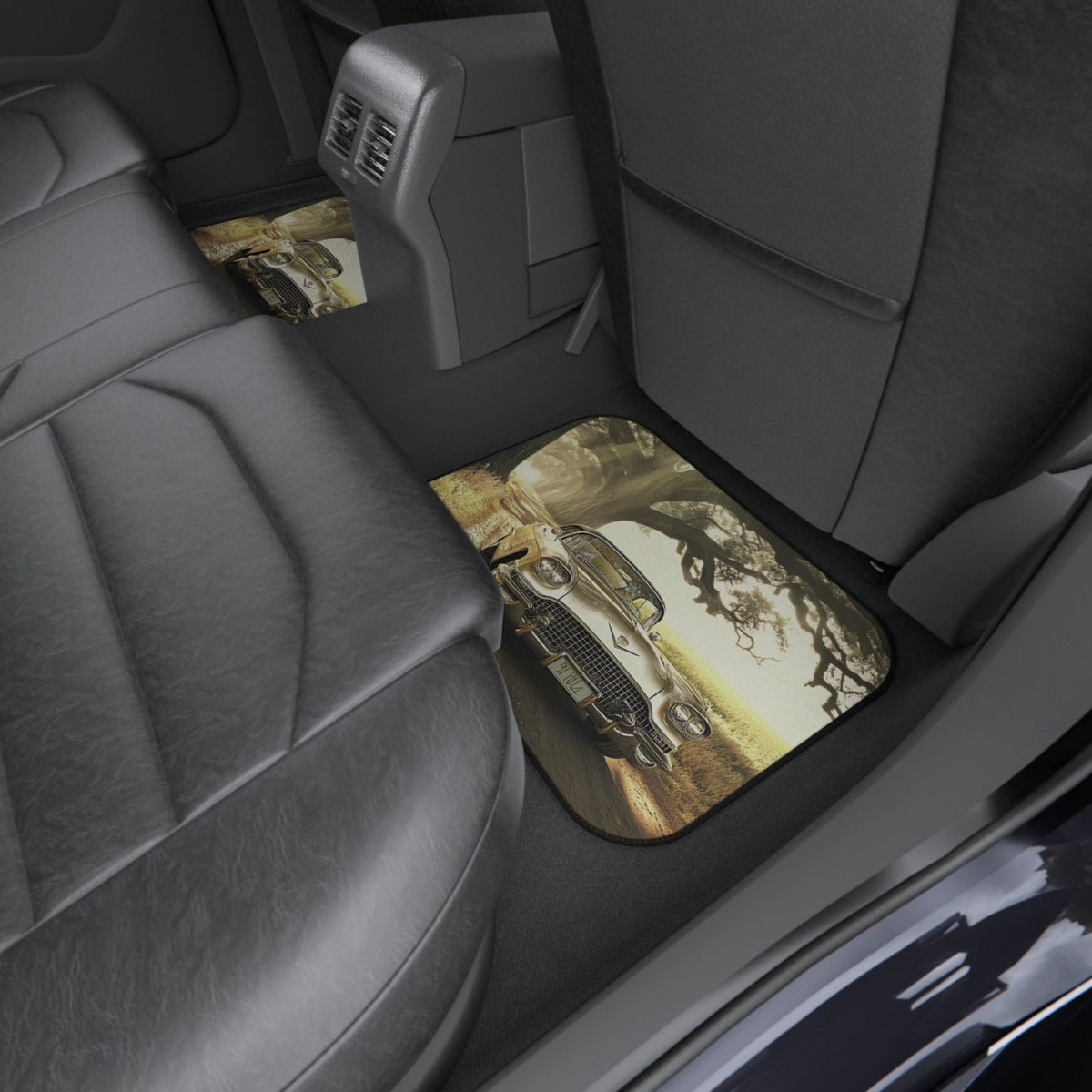 Vintage Golden Cadillac Car Mats (Set of 4) — Retro Classic Road Trip Floor Liners