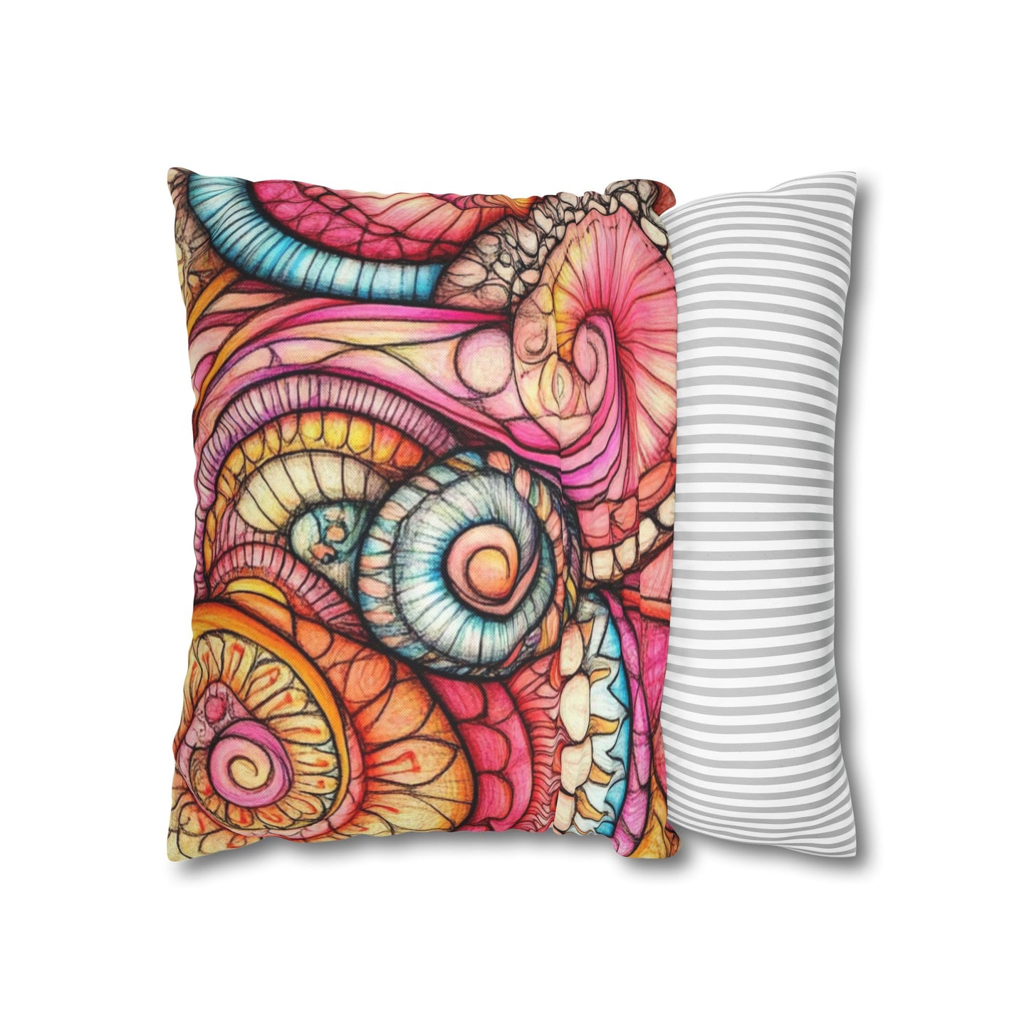 Abstract Seashells, Spun Polyester Square Pillowcase