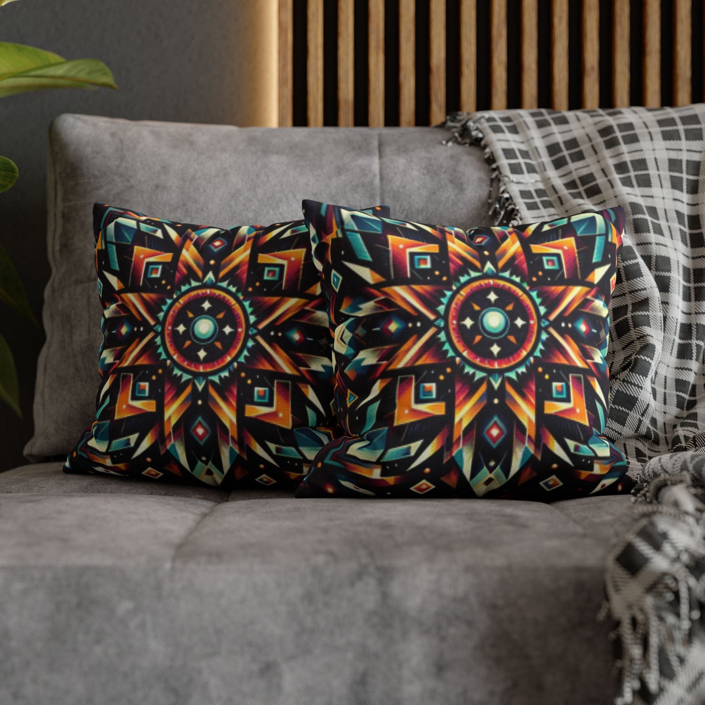 Geometric Tribal, Spun Polyester Square Pillowcase