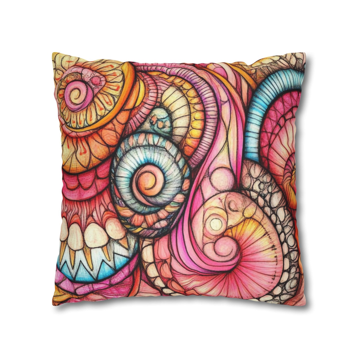 Abstract Seashells, Spun Polyester Square Pillowcase