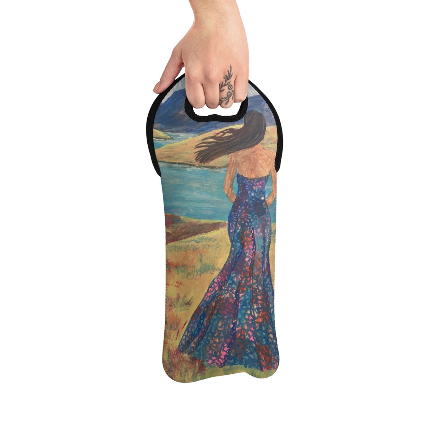 Elegant Floral Wine Tote Bag, Perfect for Picnics, Weddings, and Gift Giving, Wine Carrier, Wine Lover Gift, Summer Vibes