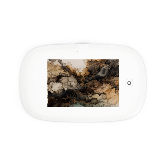 Earth Toned Watercolor, UV Phone Sanitizer & Wireless Charging Pad — Marble Smoke Art