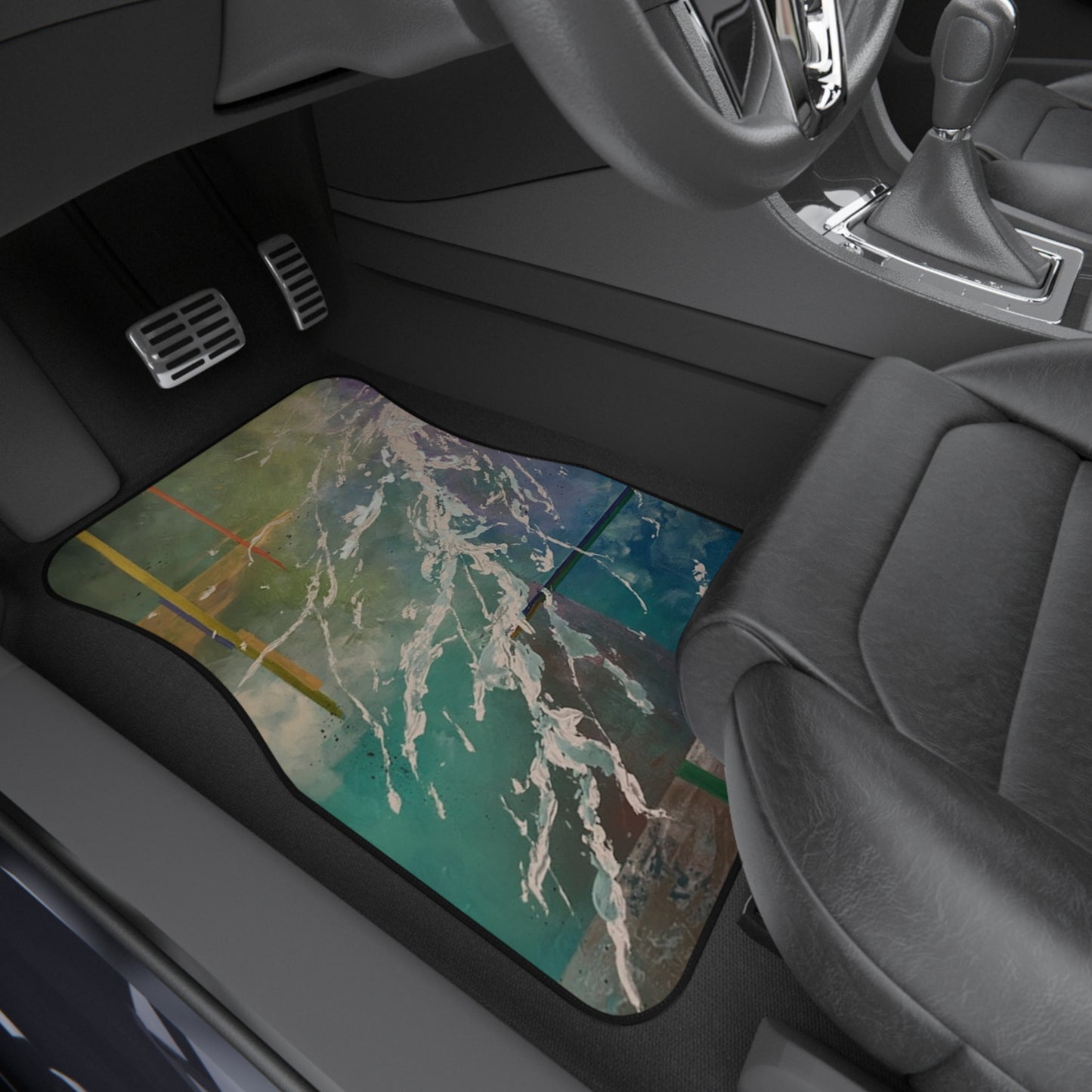 Aqua Wave Car Mats - Splashy Front Floor Mats for Stylish Vehicles, Car Accessories, Gift for Car Lovers, Waterproof Mats