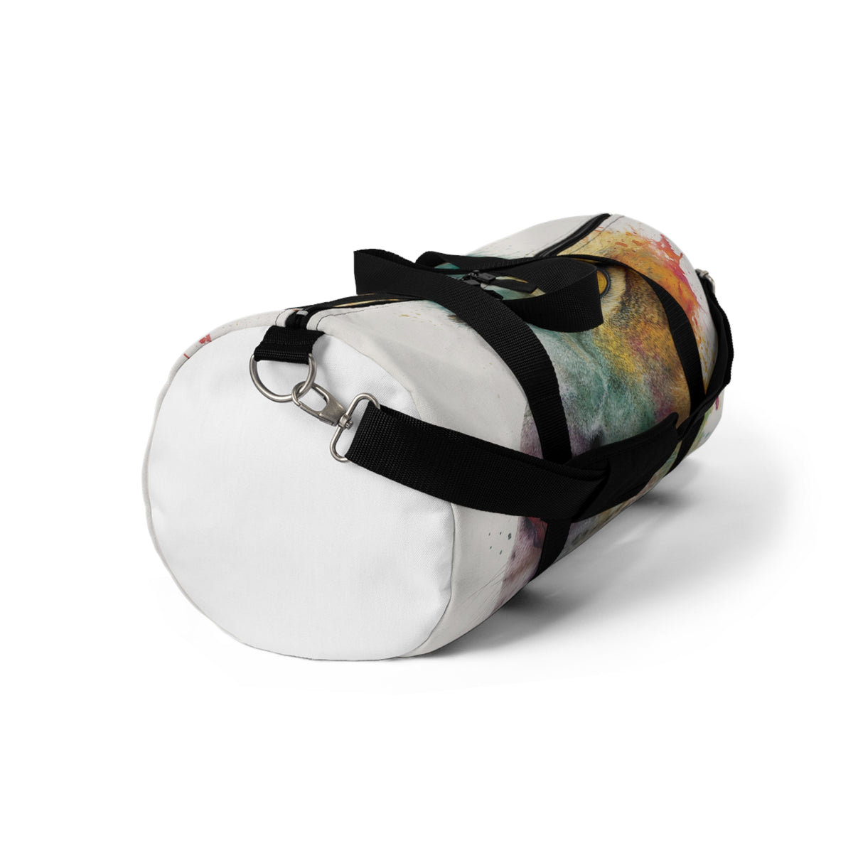Soul of a Lion, Watercolor Lion Duffel Bag — Colorful Animal Print Travel Gym Bag