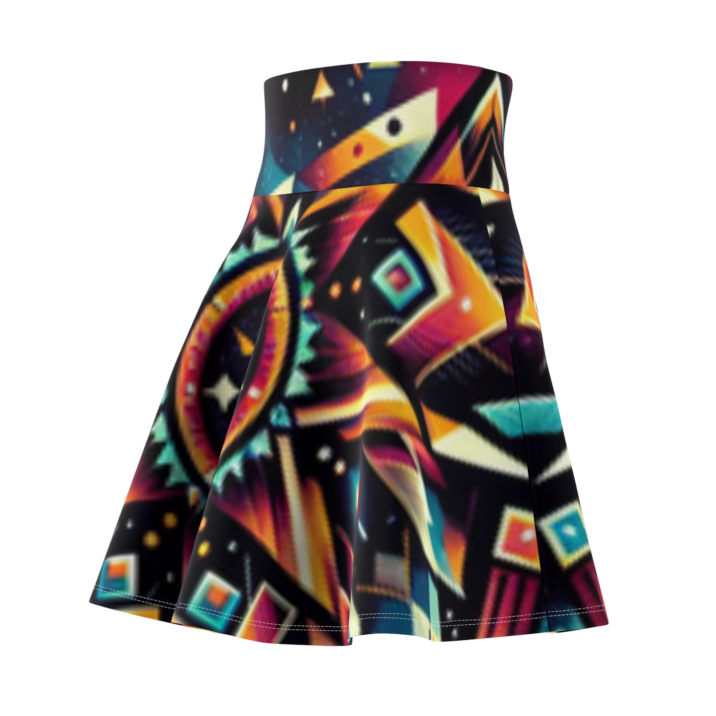 Geometric Tribal, Women's Skater Skirt (AOP)