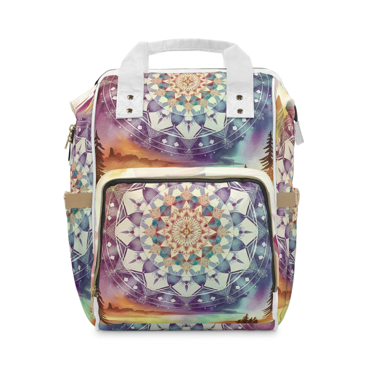 Geometric Pastel Rainbow, Multifunctional Diaper Backpack