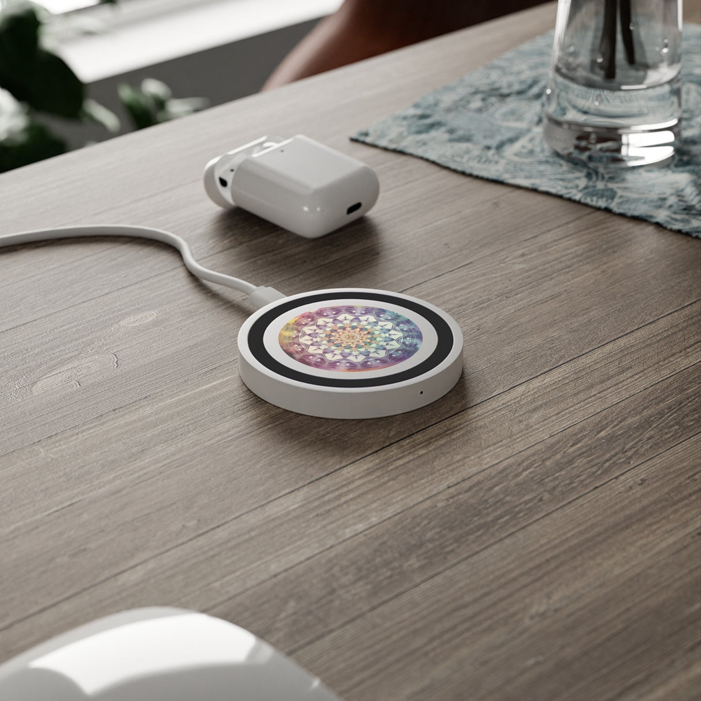 Geometric Pastel Rainbow, Quake Wireless Charging Pad