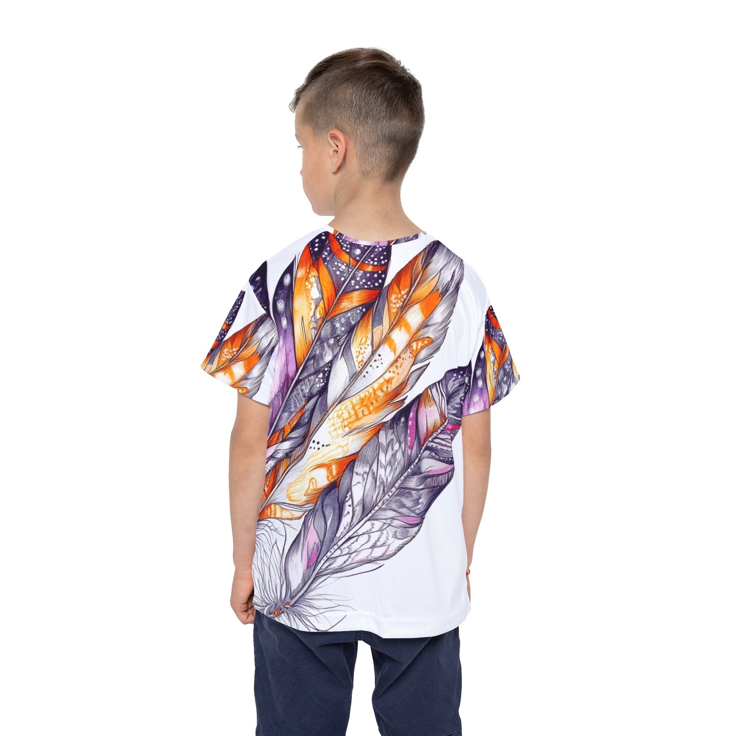 White Feathers, Unisex Kids Sports Jersey (AOP)