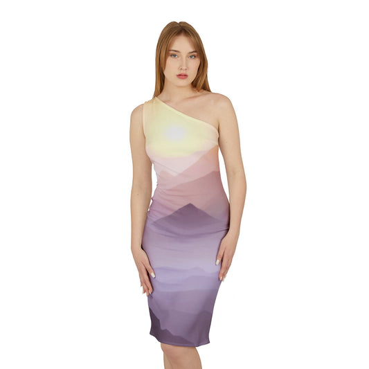 Purple Mountains, Shoulder Dress (AOP)