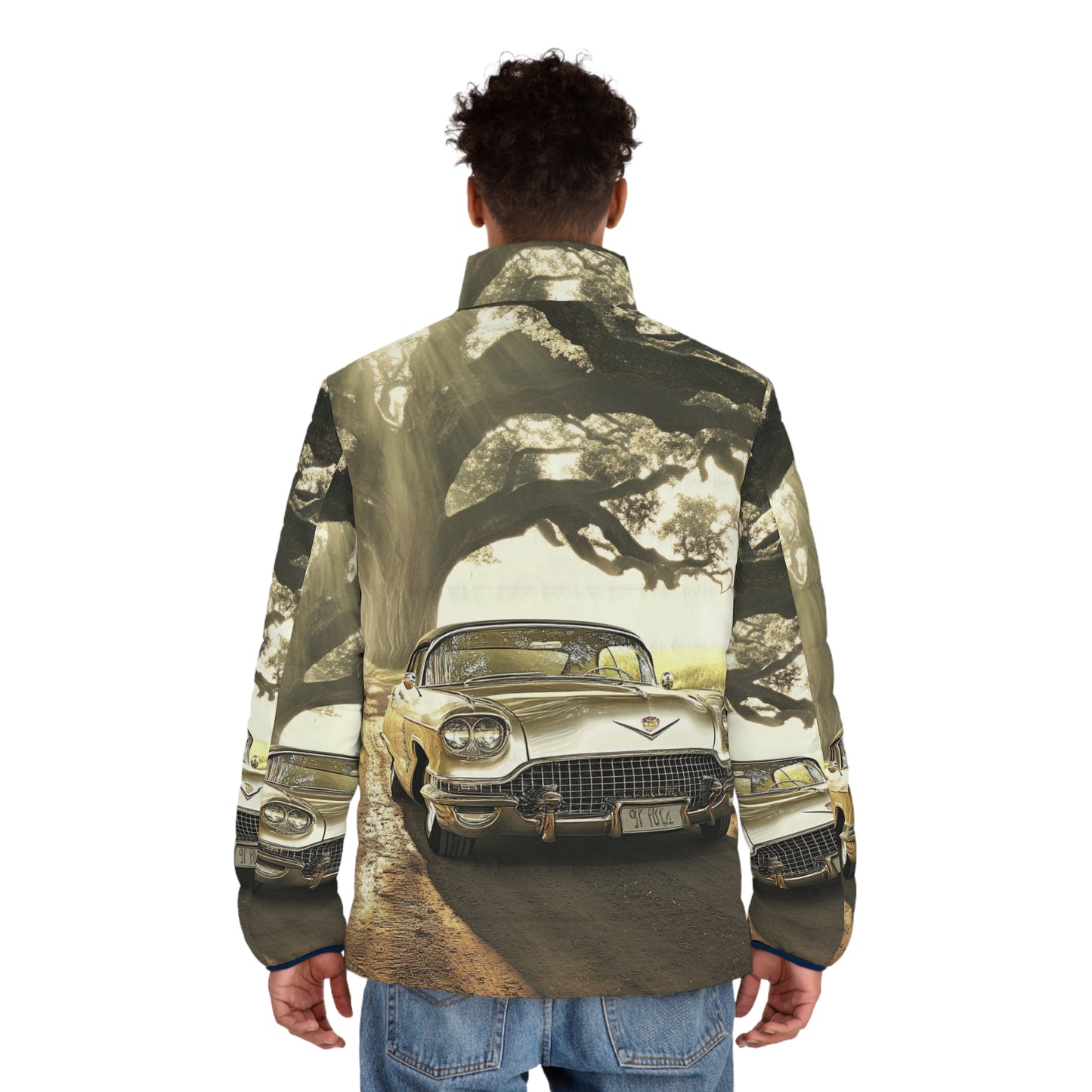 Vintage Golden Cadillac Roadtrip Puffer Jacket