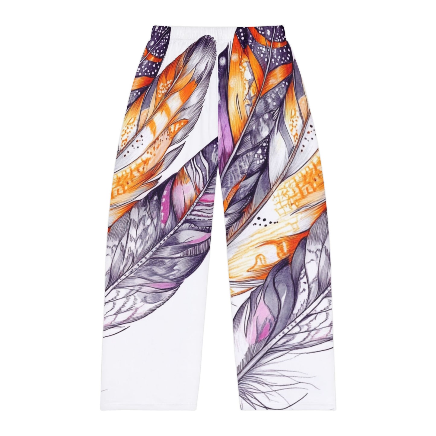 White Feathers, Men's Pajama Pants (AOP)