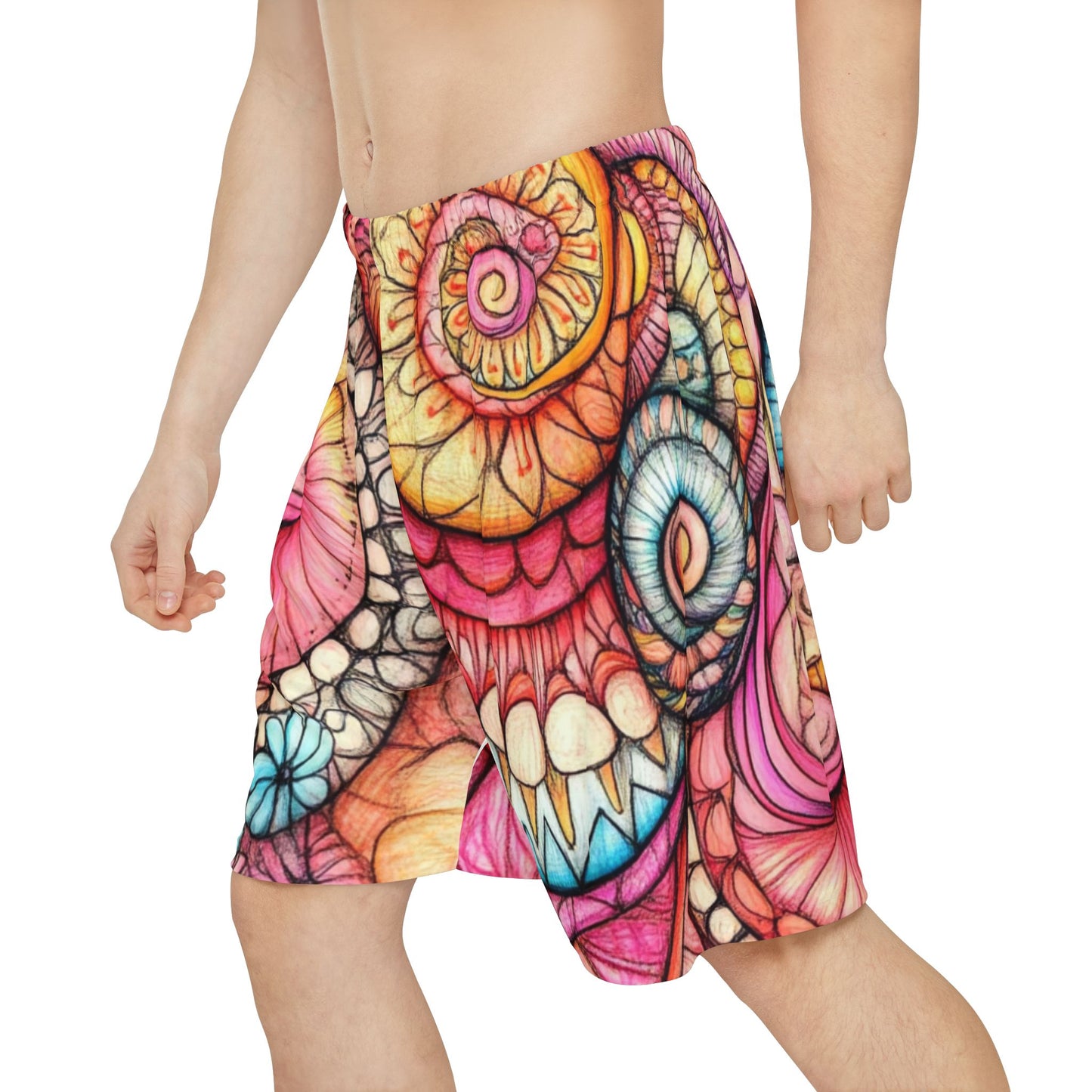 Abstract Seashell, Men’s Sports Shorts (AOP)