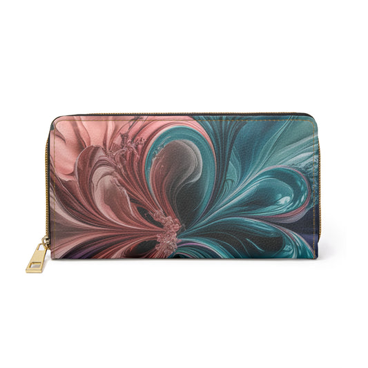 Liquid Color,  Zipper Wallet - Colorful Swirl Design, Functional Accessory, Gift for Her, Trendy Fashion, Everyday Use, Stylish Organizer