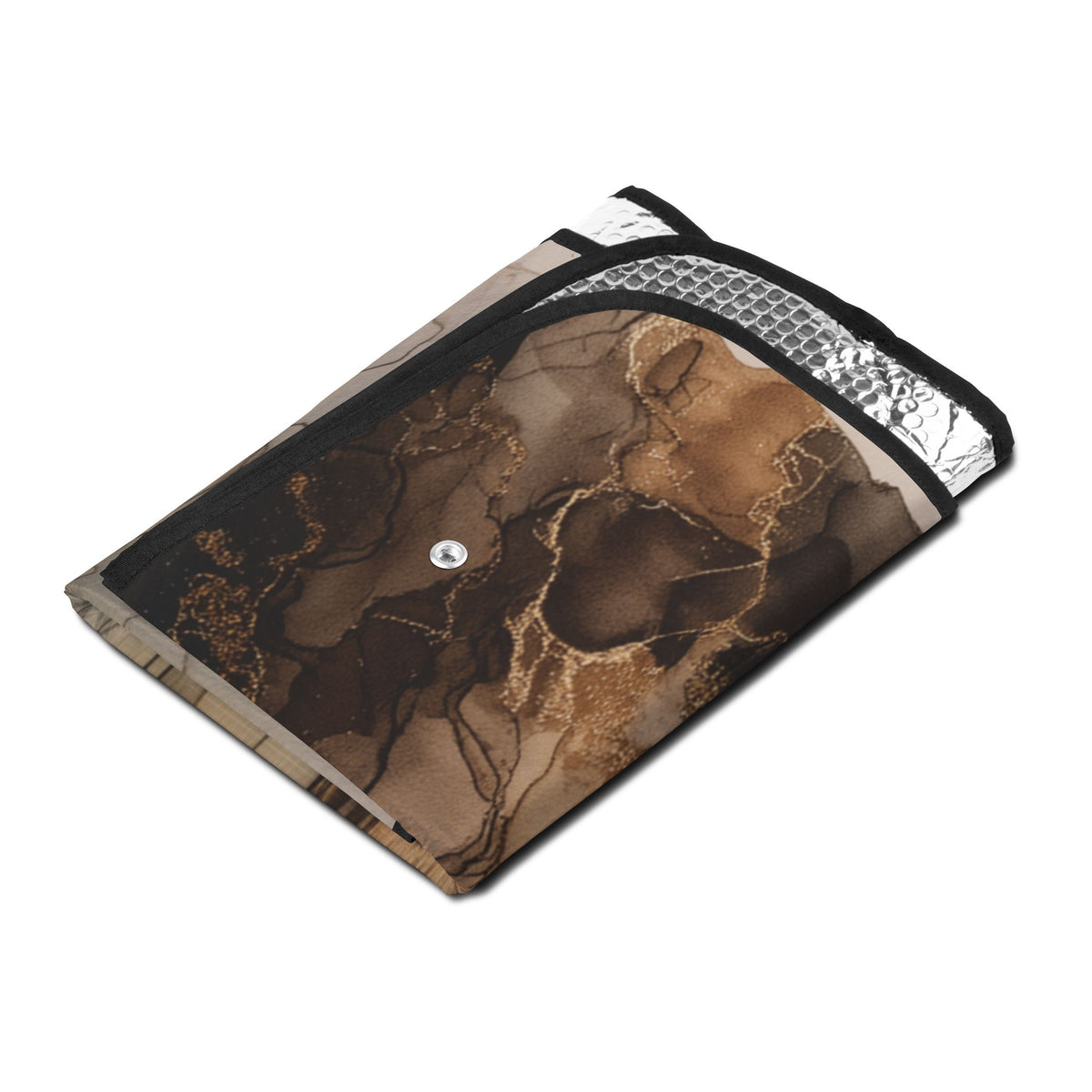 Earth Toned Watercolor, Abstract Marble Car Sunshade – UV-Blocking Windshield Shade