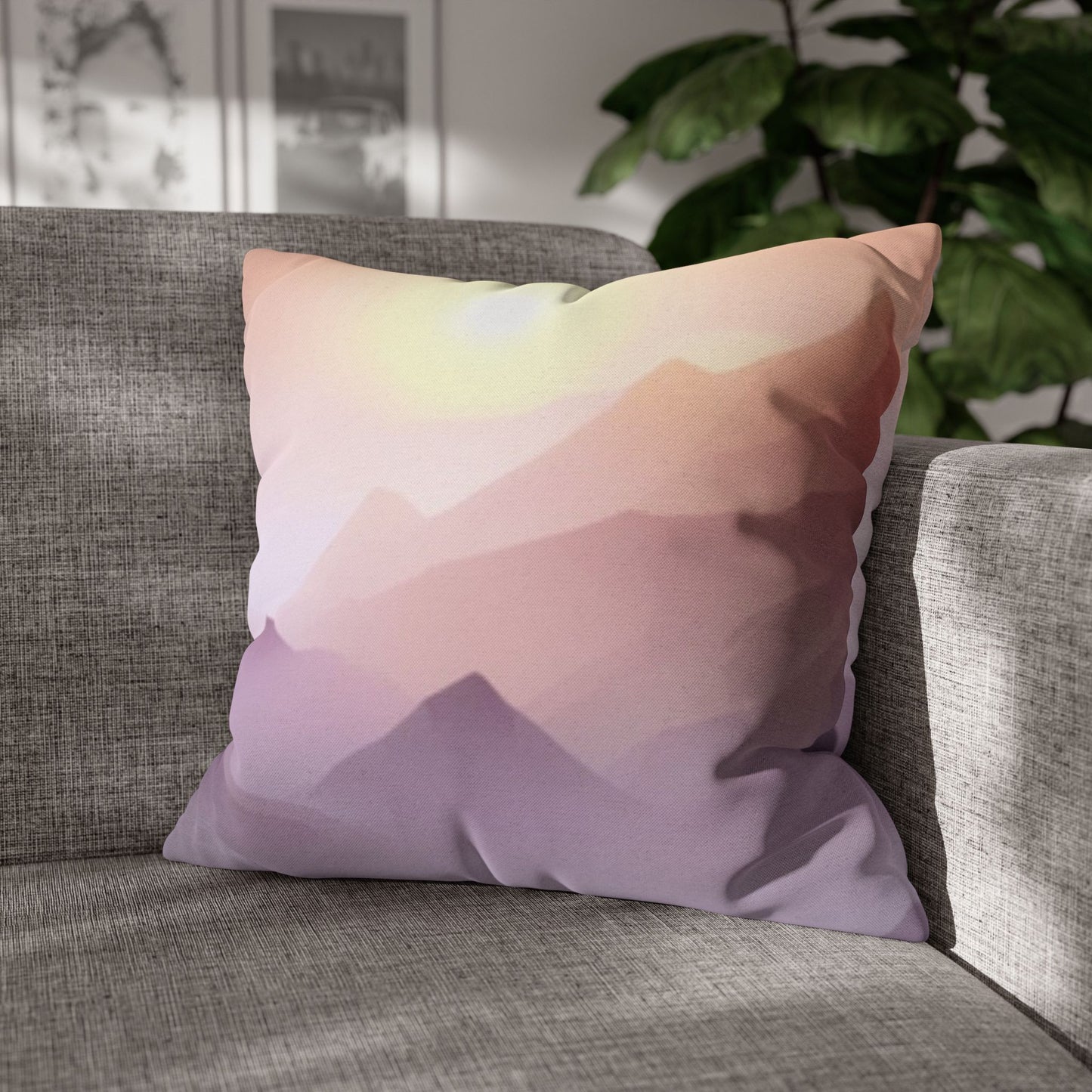 Purple Mountains, Polyester Square Pillowcase