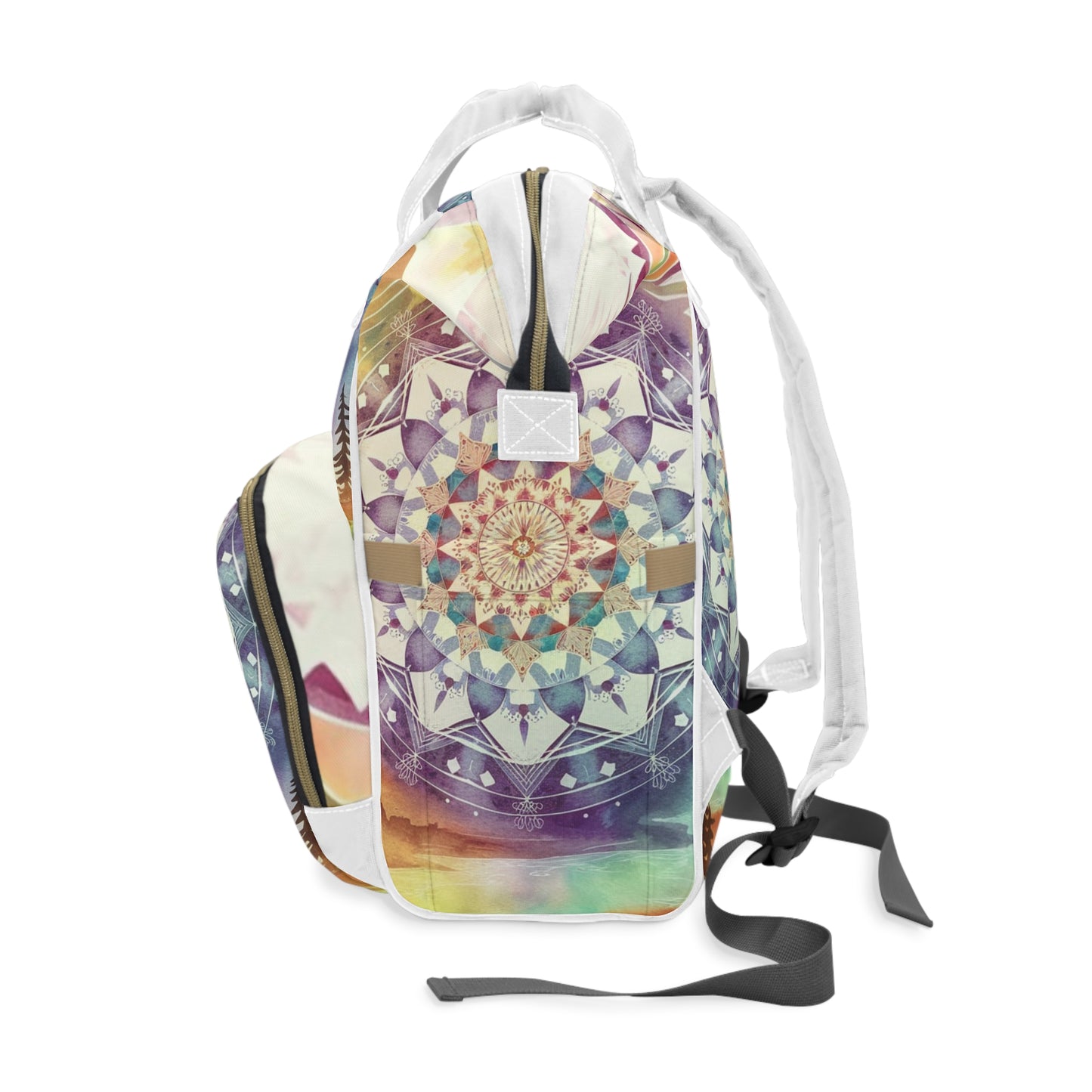 Geometric Pastel Rainbow, Multifunctional Diaper Backpack