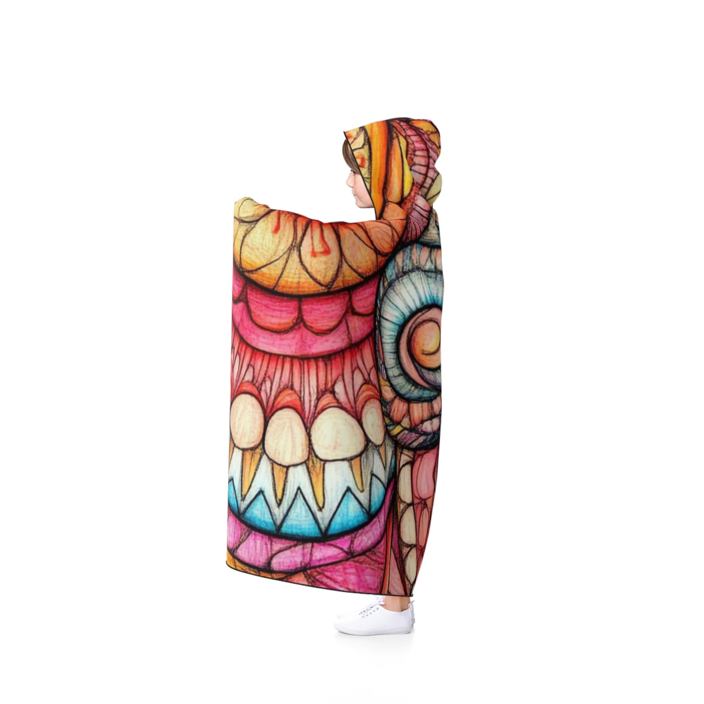 Abstract Seashell, Unisex Hooded Blanket