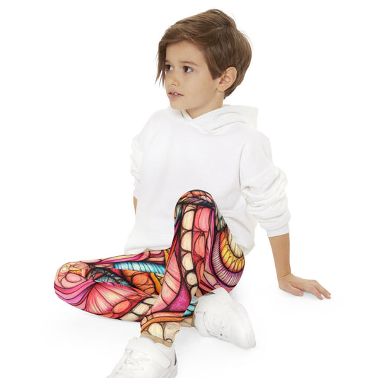 Abstract Seashell, Unisex Youth Full-Length Leggings (AOP)