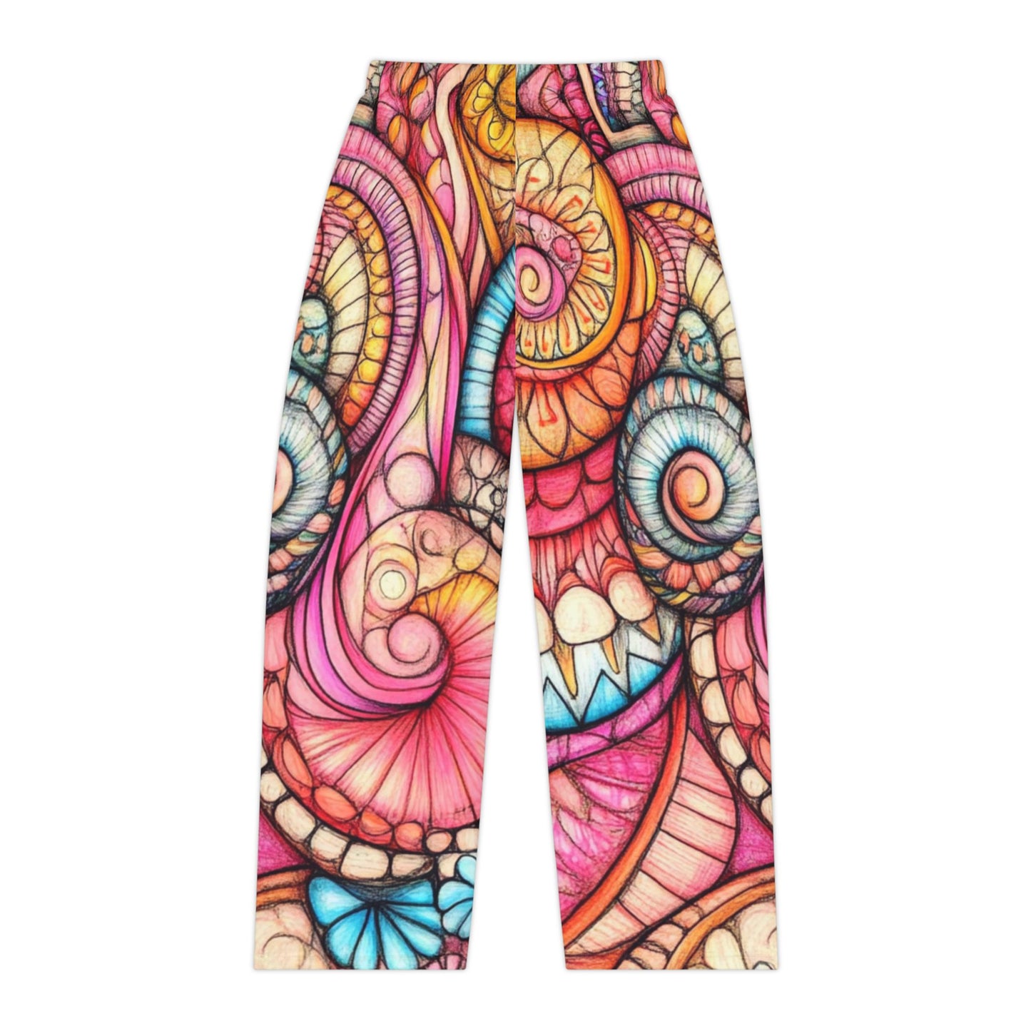 Abstract Seashell, Women's Pajama Pants (AOP)