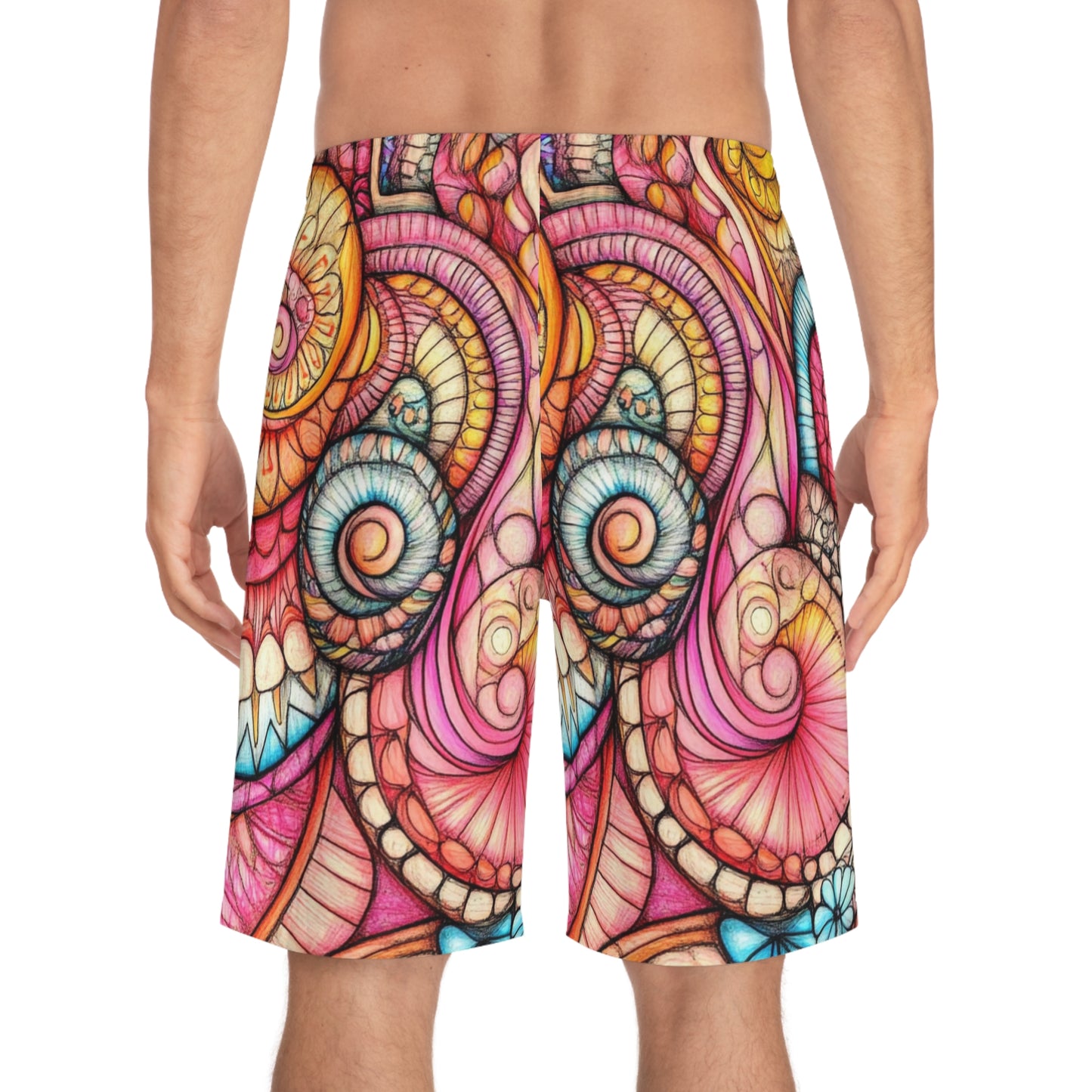 Abstract Seashell, Men's Board Shorts (AOP)