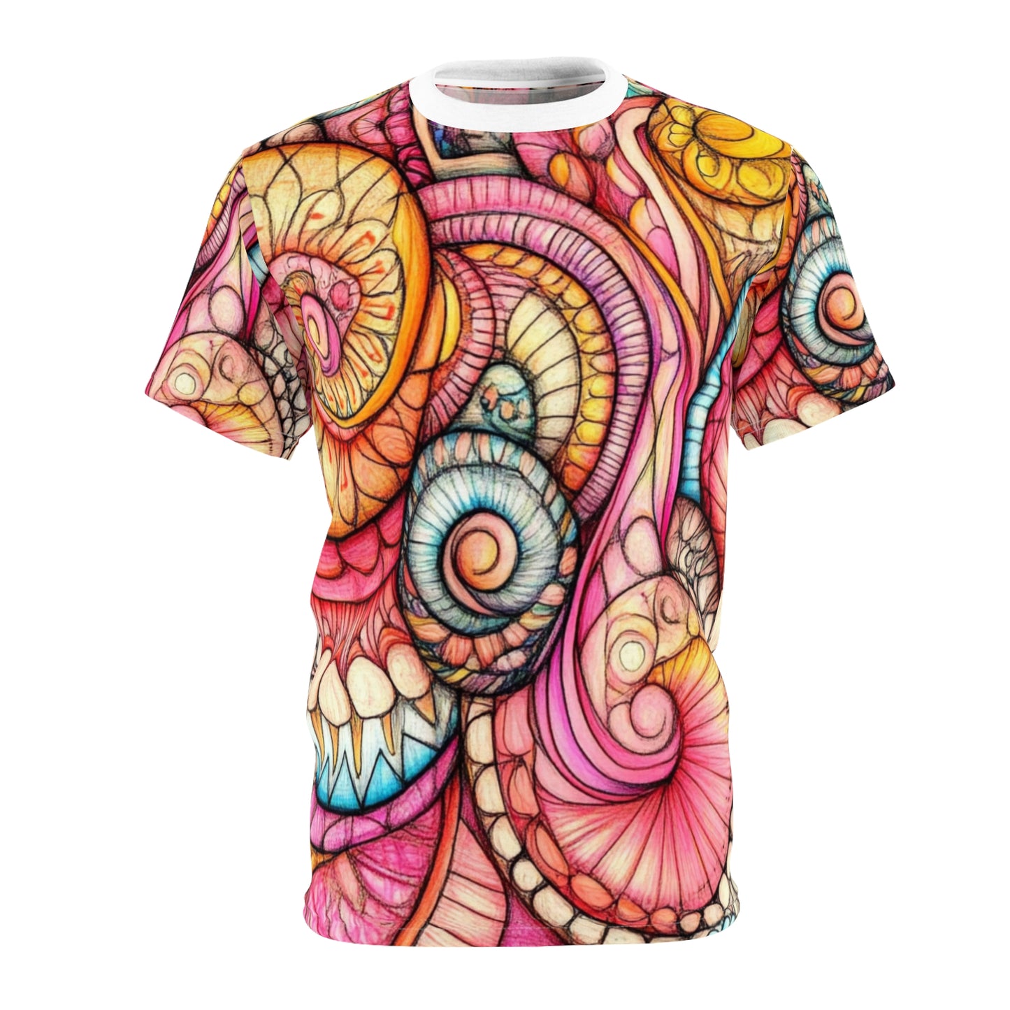 Abstract Seashell, Unisex Cut & Sew Tee (AOP)