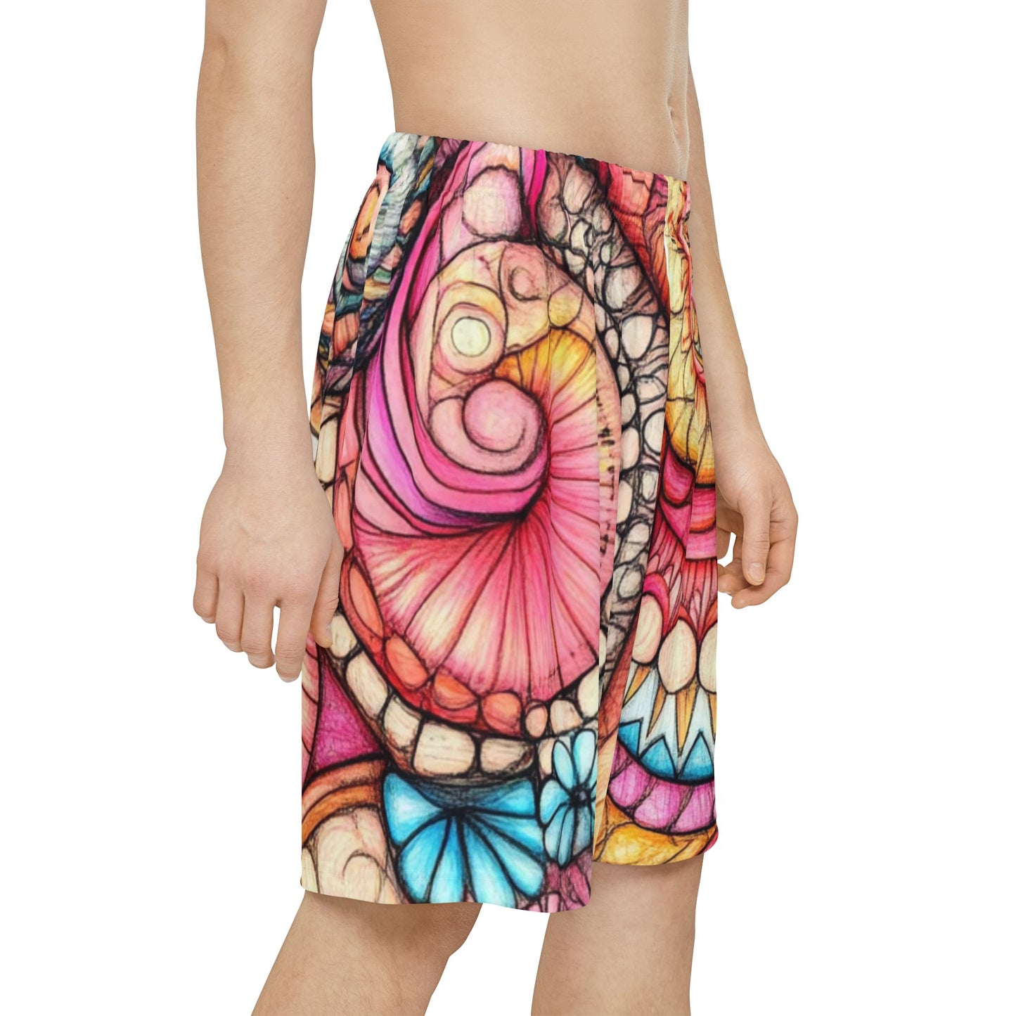 Abstract Seashell, Men’s Sports Shorts (AOP)