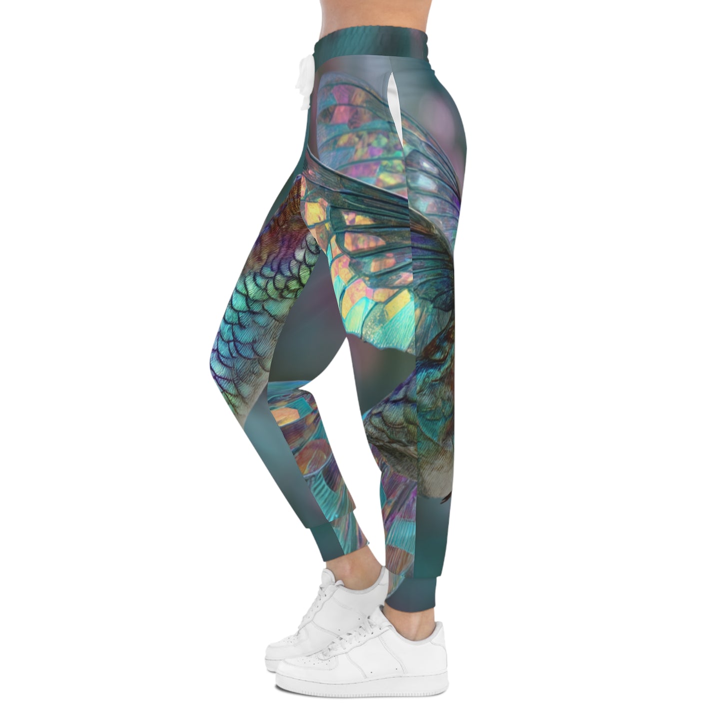 Hummingbird in Flight with Iridescent Wings, Athletic Joggers - Stylish & Comfortable Loungewear