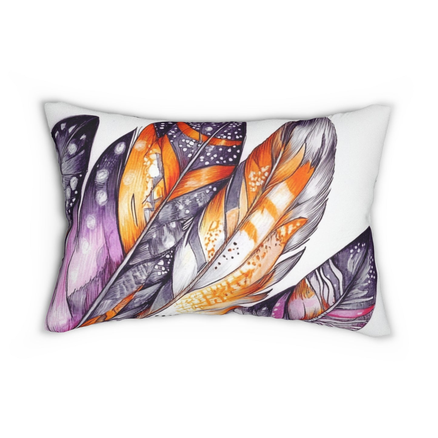 White Feather, Spun Polyester Lumbar Pillow