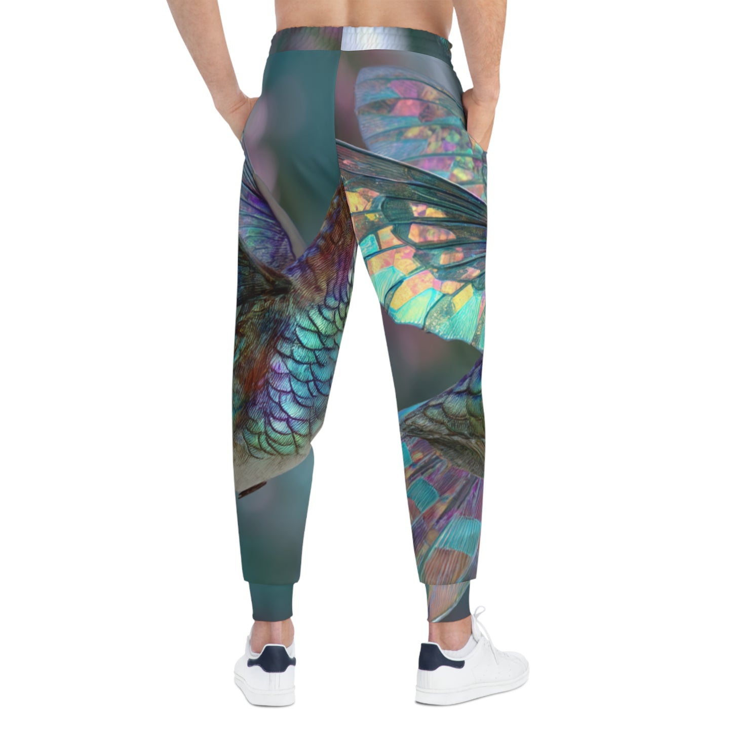Hummingbird in Flight with Iridescent Wings, Athletic Joggers - Stylish & Comfortable Loungewear